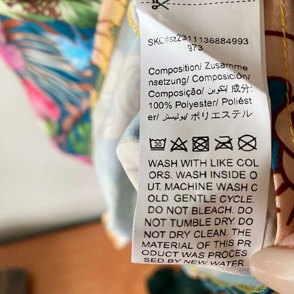 Rushed Maxi Dress size L Shein Multicolor Floral Long Sleeve V Neck - Picture 14 of 14